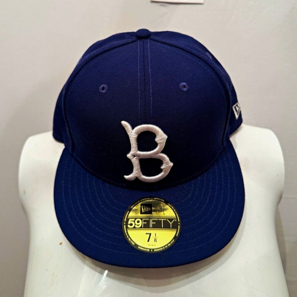New Era 59FIFTY Brooklyn Dodgers Fitted Cap Blue White MLB Licensed Size 7 1/8